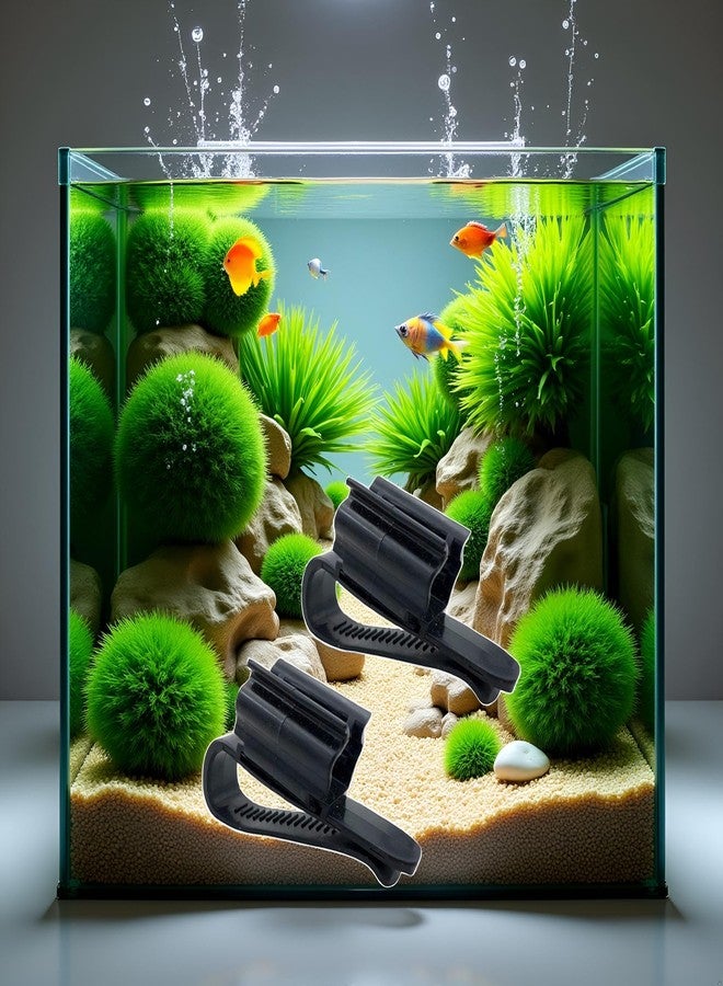 Cauaoa 2 Pcs Black Fish for Tank Mounting Clip, Water Pipe Hose Holder Multifunction Adjustable Clamp for 0.31""""-0.62"""" Dia Tub Aquarium Tube Holder, Aquarium Air Pump Accessories - Image 3